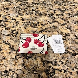 Coach White and Red Cherry Card Holder